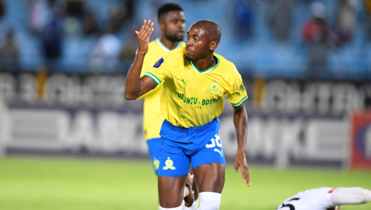 Mamelodi Sundowns forward Peter Shalulile celebrates his goal during the DStv Premiership match against Chippa United at Pretoria's Loftus Versfeld Stadium on January 10 2023. Picture: Lefty Shivambu/Gallo Images