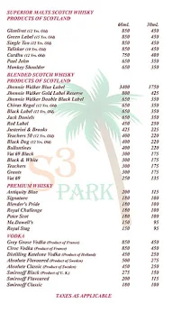 Hotel S3 Park menu 1