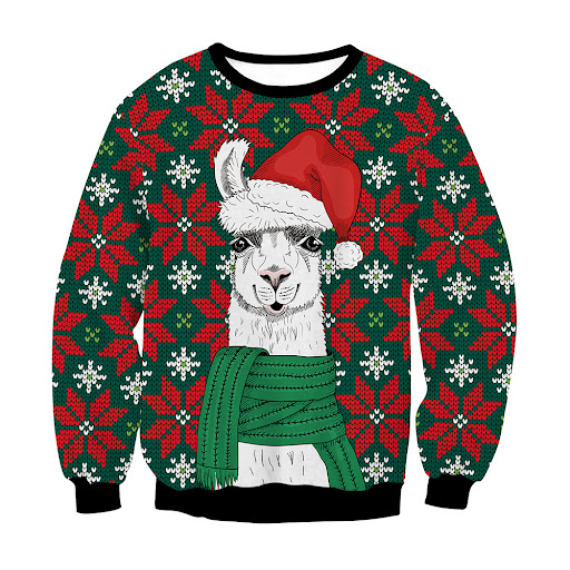 Title 7, 3D Printed Santa Claus Funny Print Top Perfect ...