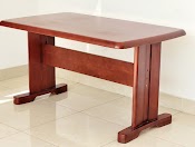 Bàn Ăn Gỗ Cao Su, Bàn Làm Việc 80X135Cm Hai Chân Kiểu Nhật - Hàng Vn Xuất Khẩu