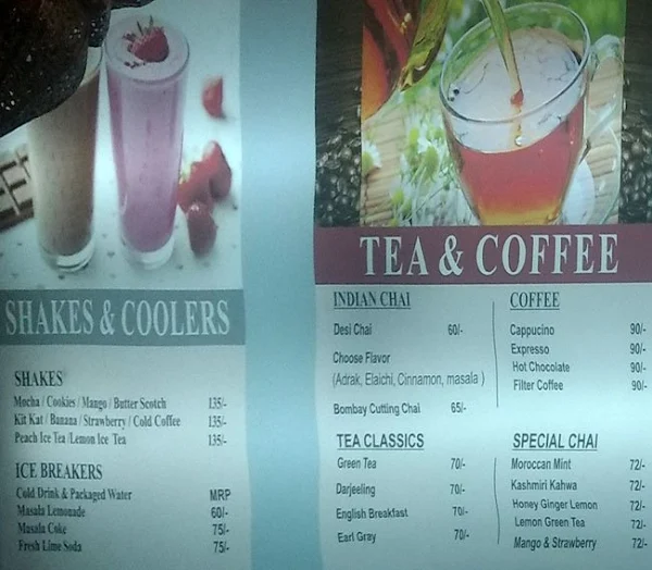 Moets Arabica menu 