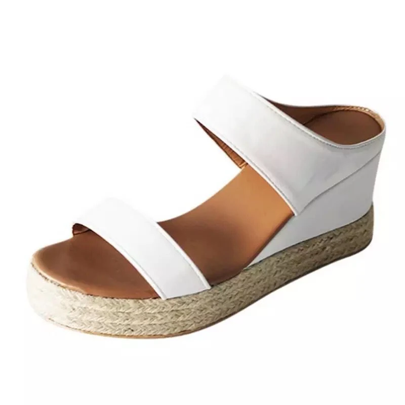 Title 2, Hemp Rope Wedge Fish Mouth Womens Sandals, com...