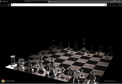 Crystal Chess Board - Black Theme chrome extension