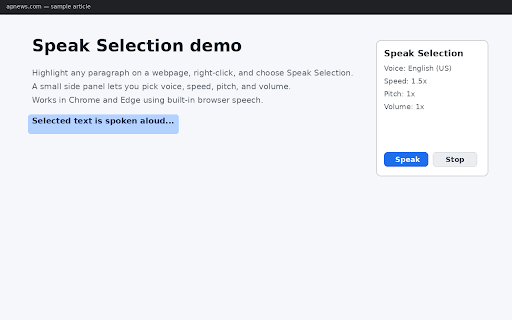 Speak Selection screenshot 1