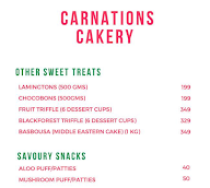 Carnations Cakery menu 3