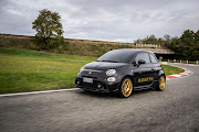 The Abarth 695 75 Anniversario gets black paintwork contrasted by lots of gold detailing.