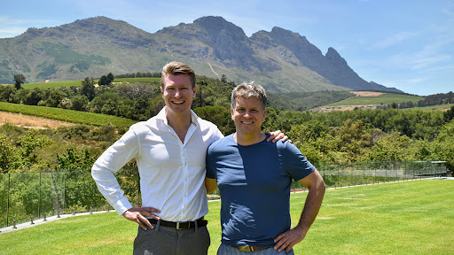 (L) Michel Weiss, founder and CEO of Counder Network with (R) Mark Miller the founding partner of Carlsquare, a German tech investment bank