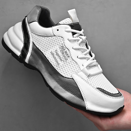 Title 7, Breathable mesh cowhide sole sneakers, offering...
