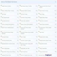 Ssb Meals And Juices menu 1