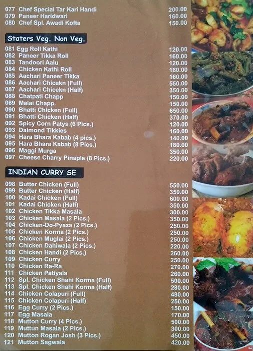 Noida Darbar menu 