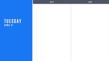 Blue Daily - Daily Calendar template