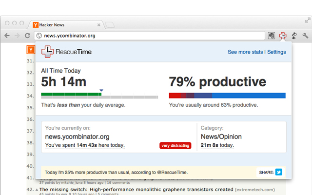 RescueTime for Chrome and Chrome OS Preview image 3