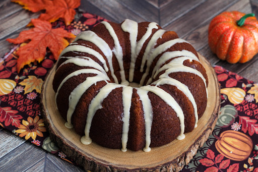 Pumpkin Sock-it-to-Me Cake with a Butter Maple Glaze.