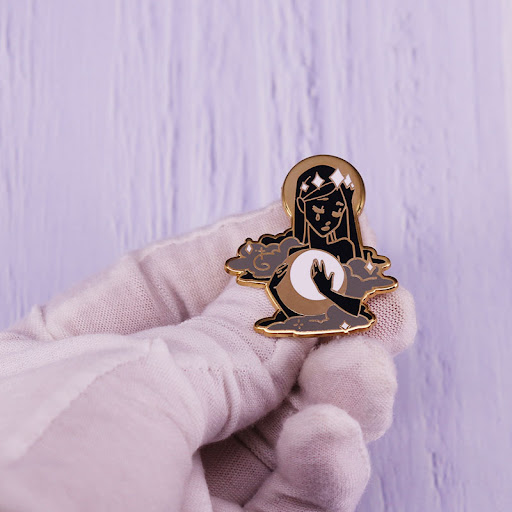 Title 4, Crying Maiden And Cloud Moon Brooch, a unique c...