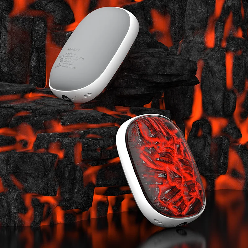 Dynamic Flame Przenośny Podgrzewacz do Rąk z Możliwością Ładowania, Dual-use, natychmiastowe ciepło w dłoniach, idealny na zimne dni.