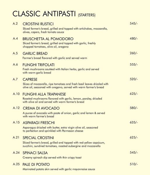 Little Italy Express Pvt Ltd menu 