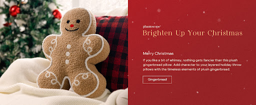 Title 5, Gingerbread Man Merry Christmas Throw Pillow, P...
