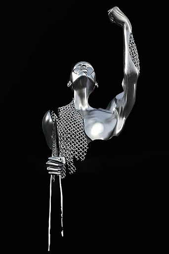 Title 26, Metal Statue Art Canvas Painting Romantic Abstr...