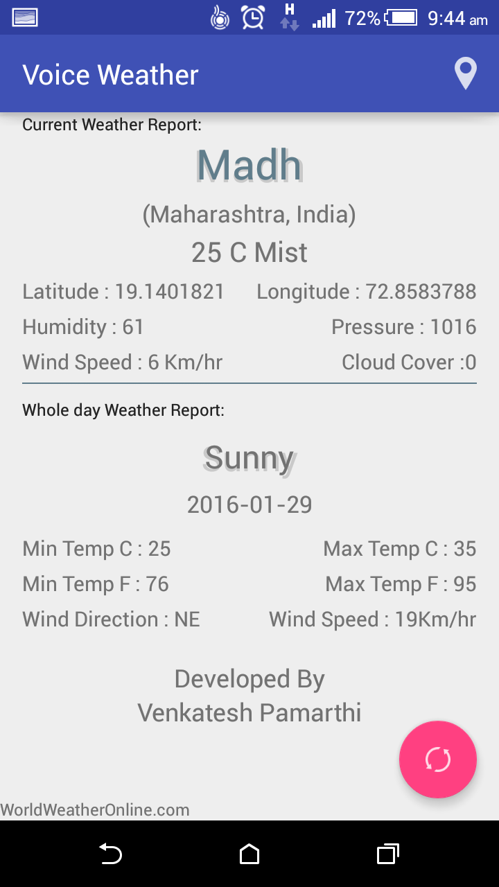 Voice  Weather Screen 3