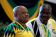 Former ANC KwaZulu-Natal chairperson Sihle Zikalala and former provincial secretary-general Mdumiseni Ntuli at the provincial elective conference in Durban at the weekend.