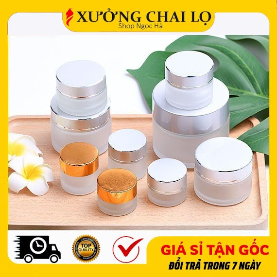 Hũ Hộp Chiết Mỹ Phẩm 5G, 10G, 15G, 20G, 30G, 50G Thủy Tinh Mờ Siêu Rẻ Hủ Đựng Kem, Chiết Mỹ Phẩm Du Lịch