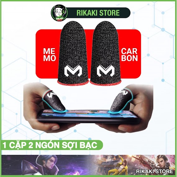 Bộ 2 Găng Ngón Tay Chơi Game Memo Hl03 Sợi Bạc Cảm Ứng Chống Mồ Hôi Cho Liên Quân, Tốc Chiến, Pubg, Free Fire