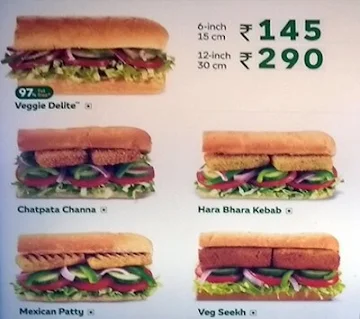 Subway menu 