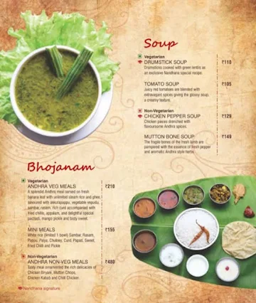 Nandhana Palace menu 