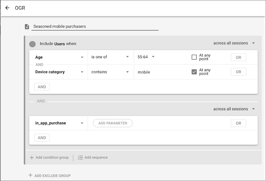 Segment builder example