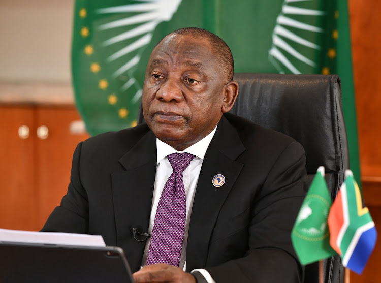 African Union (AU) chairperson, SA President Cyril Ramaphosa, speaking during an AU meeting on Thursday.