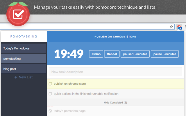 Pomotasking: Tasks lists with Pomodoro Timer Preview image 1