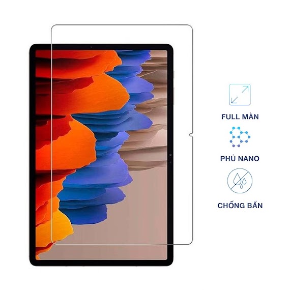 Ốp Lưng Silicon Trong Suốt Và Kính Cường Lực Dành Cho Samsung Tab S7 Fe/ S7 Plus