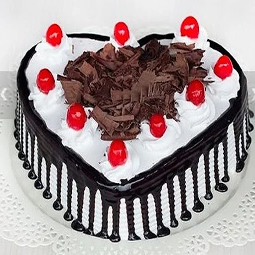 Eggless Classic Black Forest Heart Cake