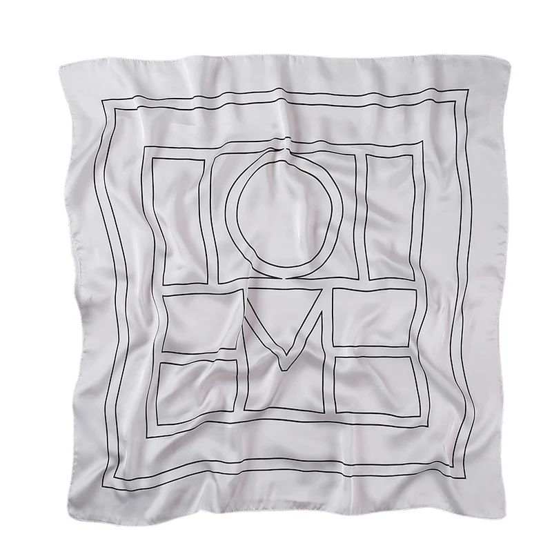Title 3, Nouveau petit foulard carré en soie imitation a...