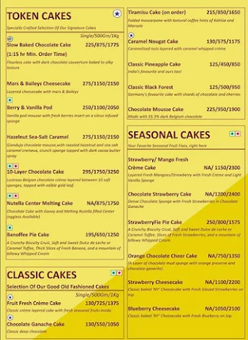 The Cake Company menu 