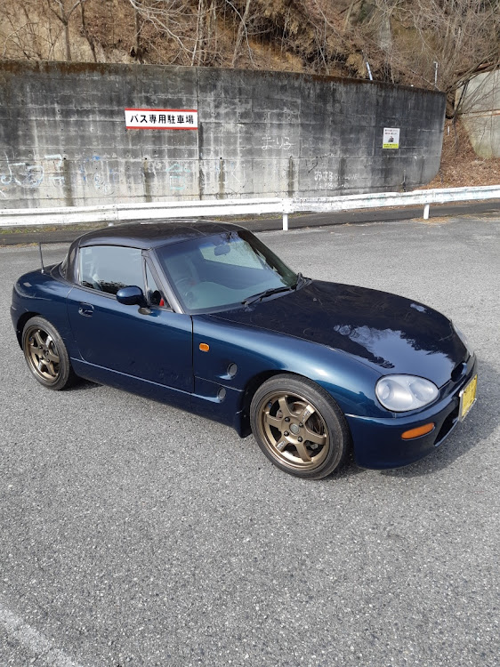 カプチーノのぼっちドライブいつもの駐車場にて・周りには居ないに関するカスタム事例の投稿画像1枚目
