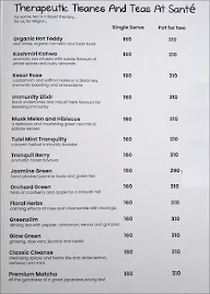 Sante Spa Cuisine menu 1