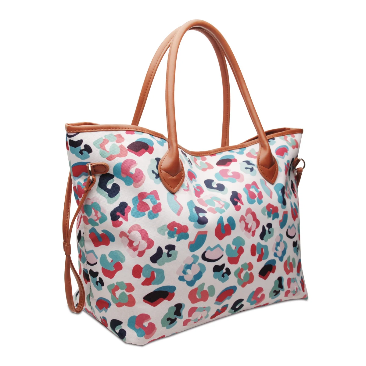Title 8, Borsa a spalla da donna nera con motivo mucca l...