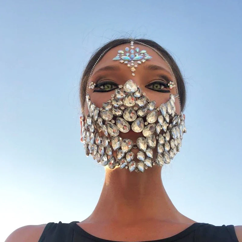 Máscara extravagante com strass Moda europeia e americana Ideal para bailes de máscaras e festas a fantasia Adicione um toque glamouroso e único ao seu visual com esta máscara brilhante