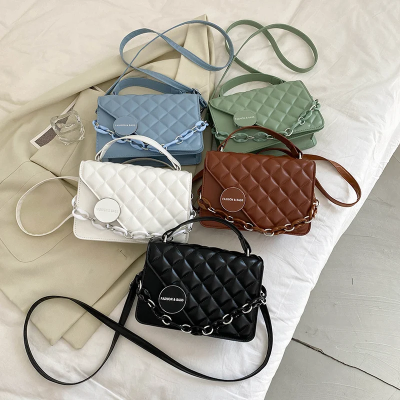 Title 2, Womens Rhombic Portable Small Square Bag Solid...