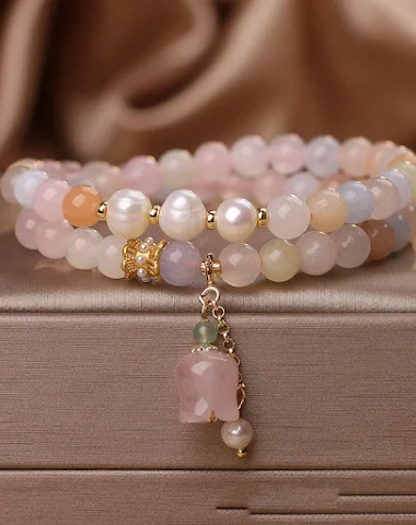 Bracelet morganite naturelle style - 3