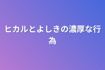 ヒカルとよしきの濃厚な行為