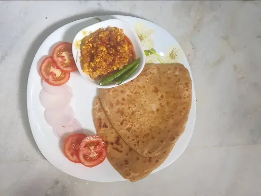 Paneer Bhurji With Paratha [2 Pieces]