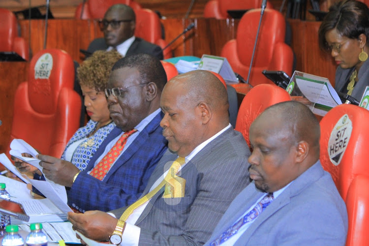 Leadership of National assembly seated at the appointments committee during vetting of nominated cabinet secretaries on Monday, October 17, 2022.