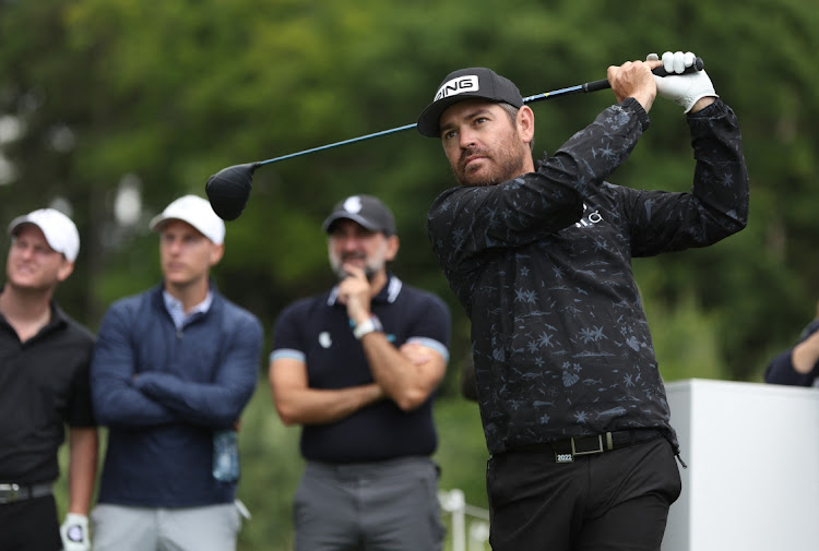 SA's Louis Oosthuizen tees off during the inaugural LIV Golf Invitational at Centurion Club, Hemel Hempstead, St Albans on June 8 2022. Picture: REUTERS/PAUL CHILDS