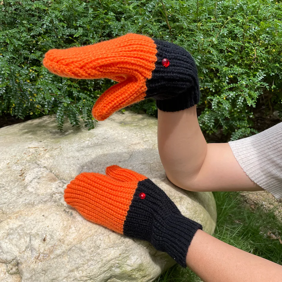 Manoplas de lana de punto unisex resistentes al frío