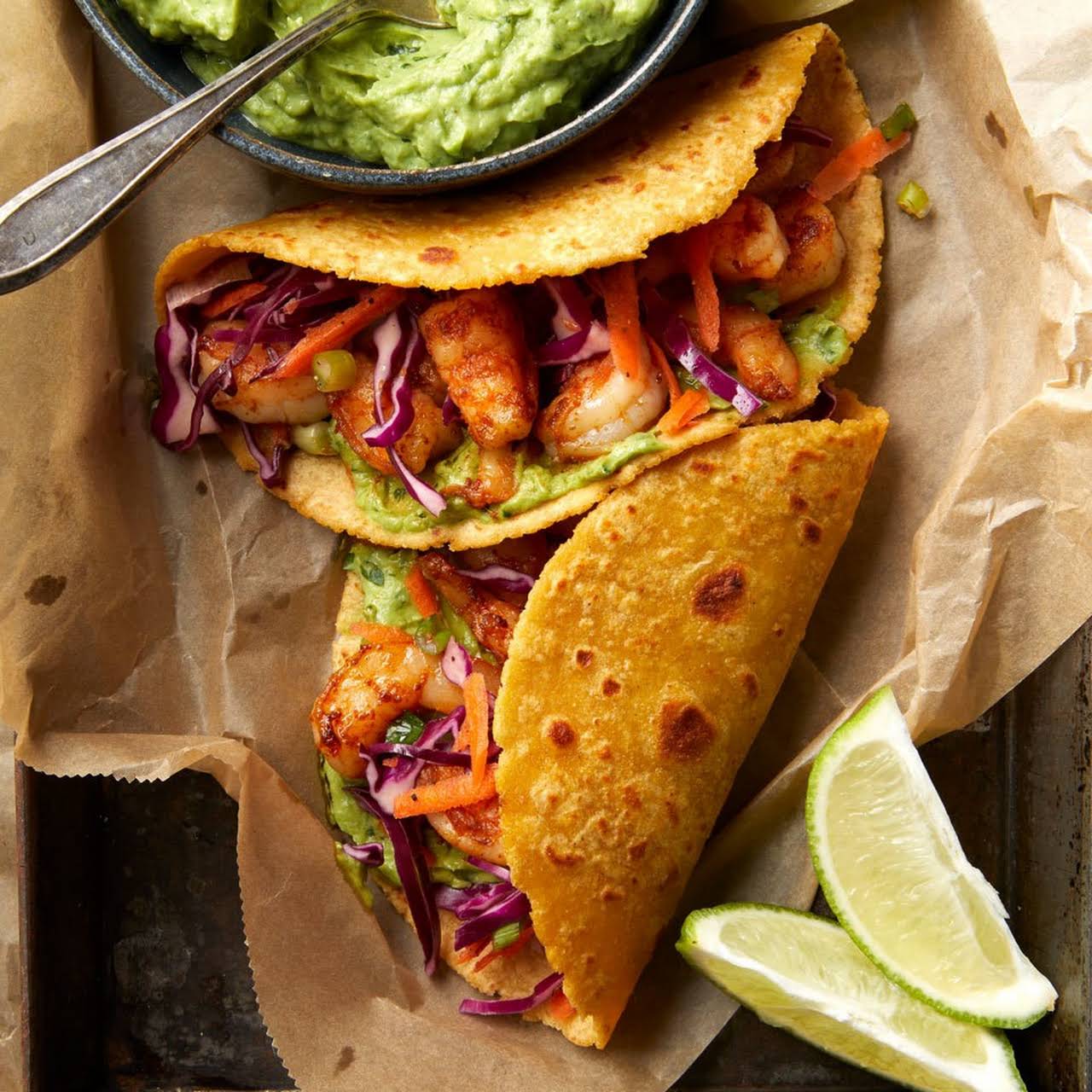 Shrimp Tacos  taking into consideration Avocado Crema