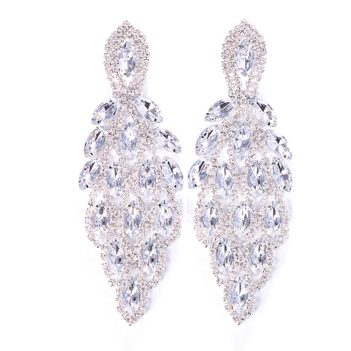 Title 2, Colorful Crystals Water Drop Earrings – Exagger...