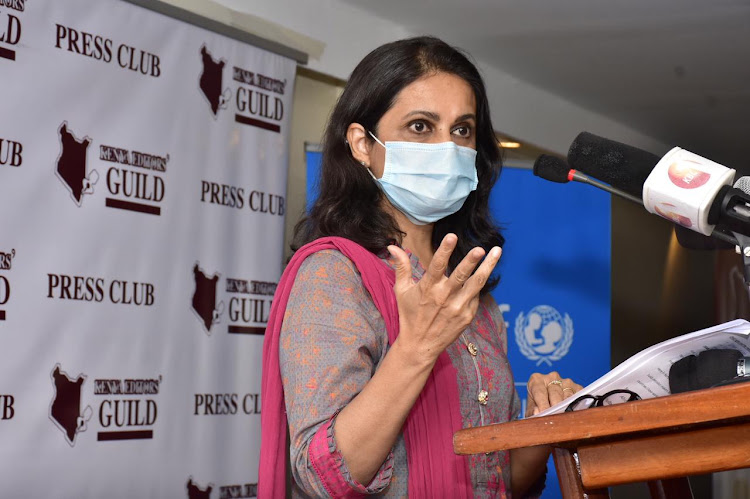 UNICEF Kenya representative Maniza Zaman during a luncheon by Kenya Editors Guild in conjunction with Unicef in Nairobi on January 19, 2021.