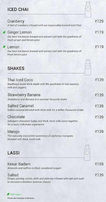 Chai Point menu 